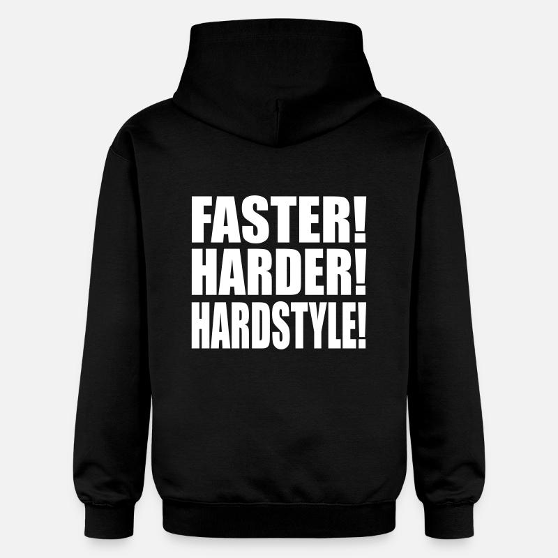 Faster Harder Hardstyle DE - Gildan Unisex Softstyle® Midweight Hoodie - Schwarz