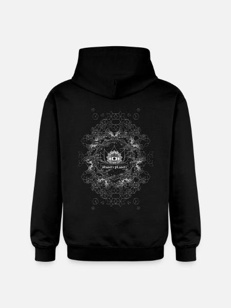shanti planti organic print on back - Gildan Unisex Softstyle® Midweight Hoodie - black
