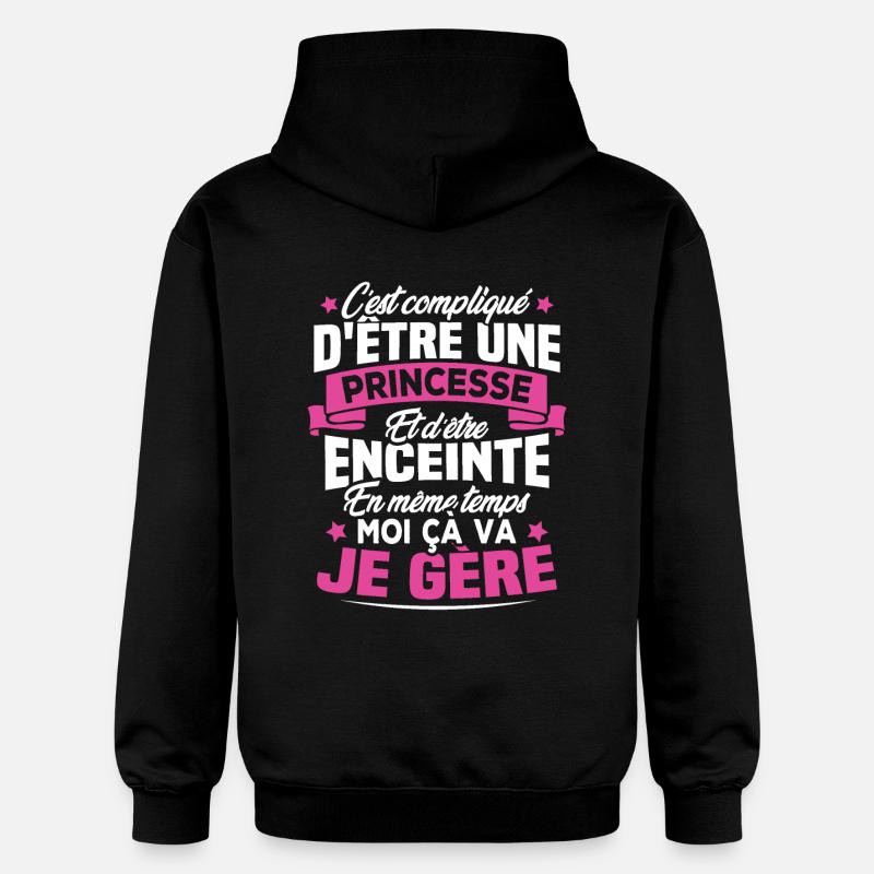Une Princesse et Enceinte - Sweat à capuche Softstyle® Gildan Unisexe - noir