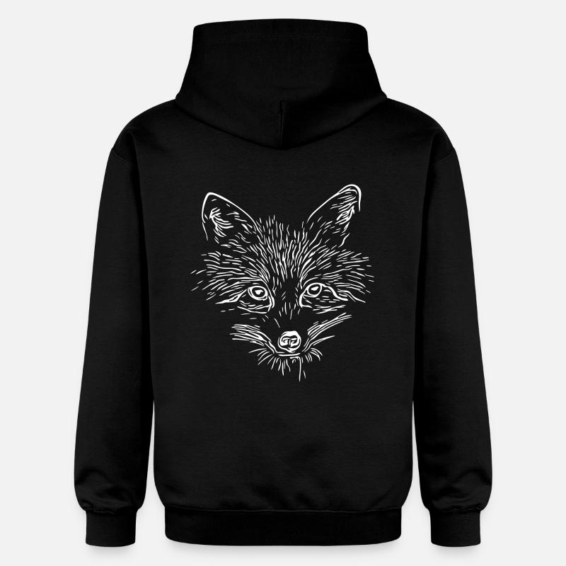 Fox Face - Fox Face - Gildan Unisex Softstyle® Midweight Hoodie - black