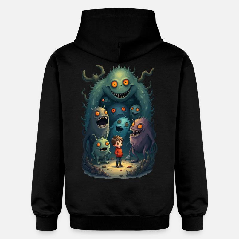 Mes amis monstres - Sweat à capuche Softstyle® Gildan Unisexe - noir