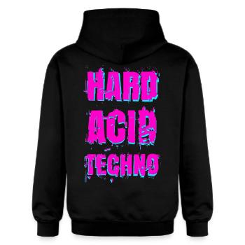 TECHNO Glitch Backprint - Gildan Unisex Softstyle® Midweight Hoodie - black - Back - Nik (191cm)