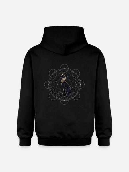 Egyptisk kat hellig geometri - Gildan Softstyle® Midweight unisex-hoodie - sort