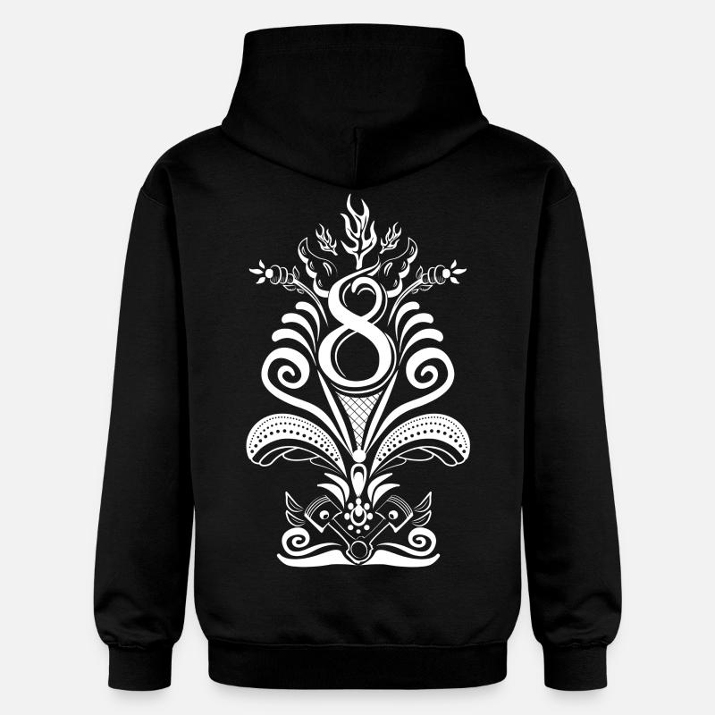 Kurbits V8 No:2 - weiß - Gildan Unisex Softstyle® Midweight Hoodie - Schwarz