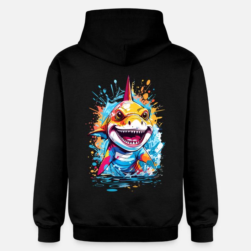 Requin - Sweat à capuche Softstyle® Gildan Unisexe - noir