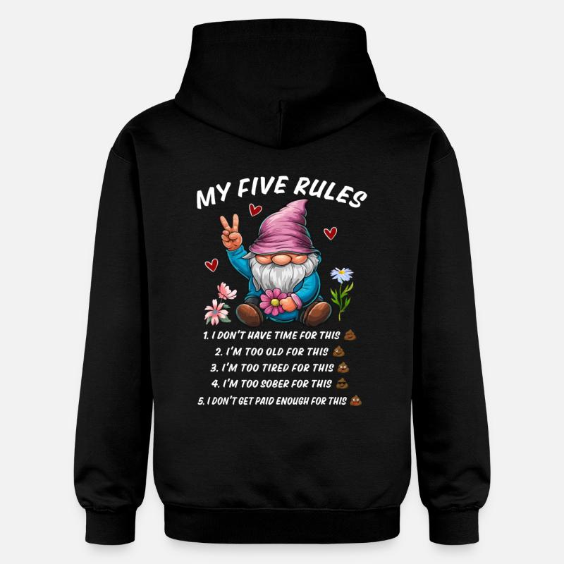5 règles d’un gnome drôle - Sweat à capuche Softstyle® Gildan Unisexe - noir