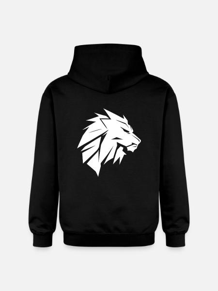 Stylish lion's head with mane - Gildan Unisex Softstyle® Midweight Hoodie - black