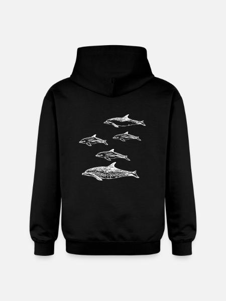 Dolphin School - Gildan Unisex Softstyle® Midweight Hoodie - black