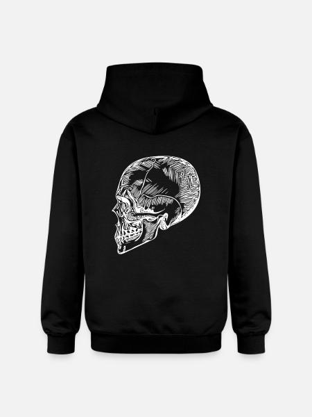 Skull Bone Halloween Skull - Gildan Unisex Softstyle® Midweight Hoodie - black