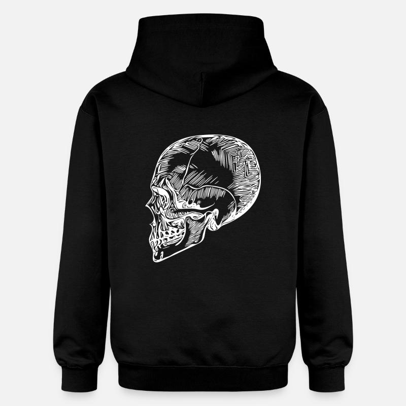 Crâne Os Crâne d’Halloween - Sweat à capuche Softstyle® Gildan Unisexe - noir