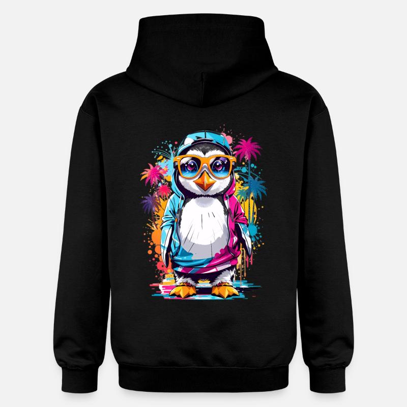 Pingouin cool - Sweat à capuche Softstyle® Gildan Unisexe - noir