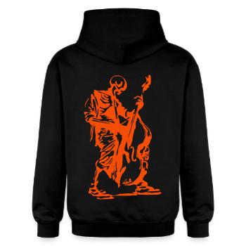 Contrabass Orangeman - Gildan Unisex Softstyle® Midweight Hoodie - black - Back - Nik (191cm)