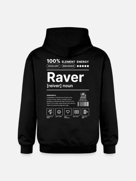 Raver-Lebensstil Weiß - Gildan Unisex Softstyle® Midweight Hoodie - Schwarz