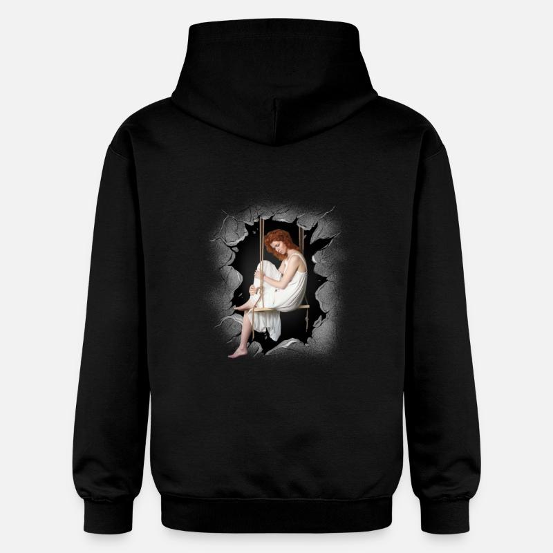 Fille Émotions Sentiments Dépression Deuil - Sweat à capuche Softstyle® Gildan Unisexe - noir