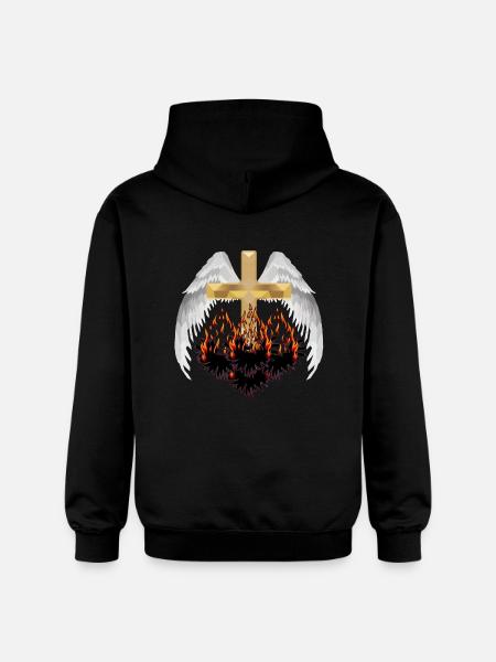Kryds himlen helvede hinsides reinkarnation Satan - Gildan Softstyle® Midweight unisex-hoodie - sort
