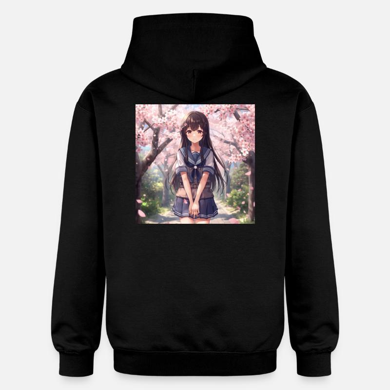 Cerisier en fleurs d’école - Sweat à capuche Softstyle® Gildan Unisexe - noir
