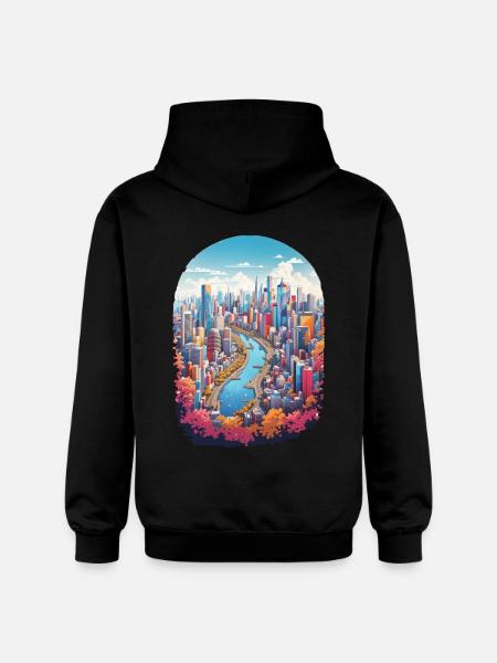 Paysage urbain - Sweat à capuche Softstyle® Gildan Unisexe - noir