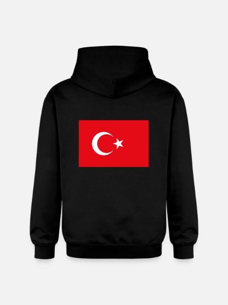 National Flag of Turkey - Gildan Unisex Softstyle® Midweight Hoodie - black