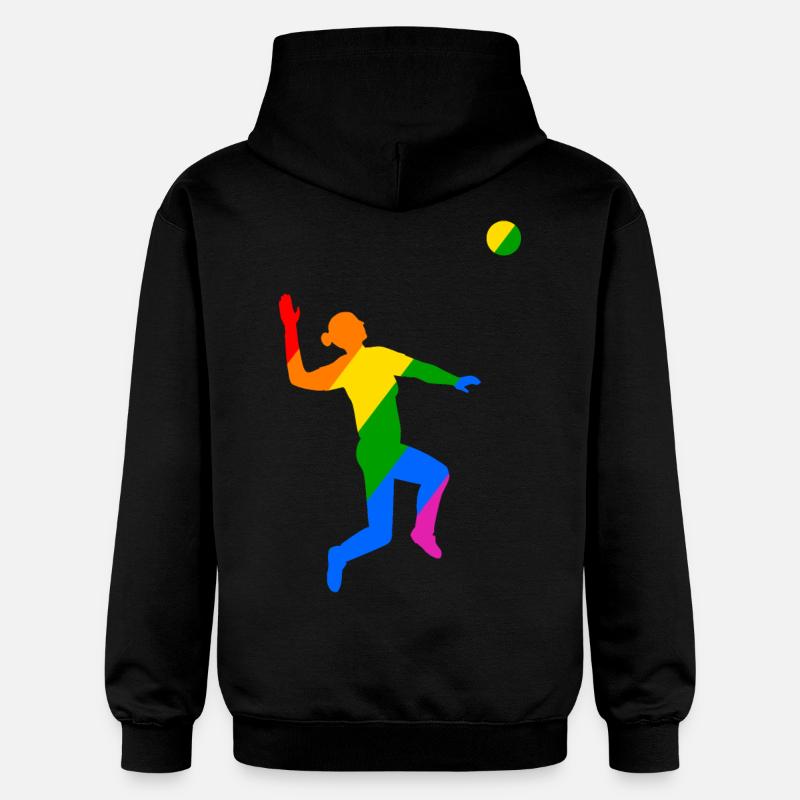 Regenbogen Sprung beim Volleyball - Gildan Unisex Softstyle® Midweight Hoodie - Schwarz