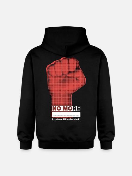 Clenched fist, protesting, funny saying - Gildan Unisex Softstyle® Midweight Hoodie - black