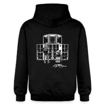 Support Free Tekno sound system - Gildan Unisex Softstyle® Midweight Hoodie - black - Back - Nik (191cm)