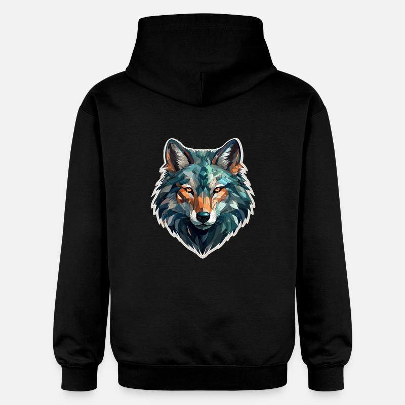 Loup - Illustration - Sweat à capuche Softstyle® Gildan Unisexe - noir