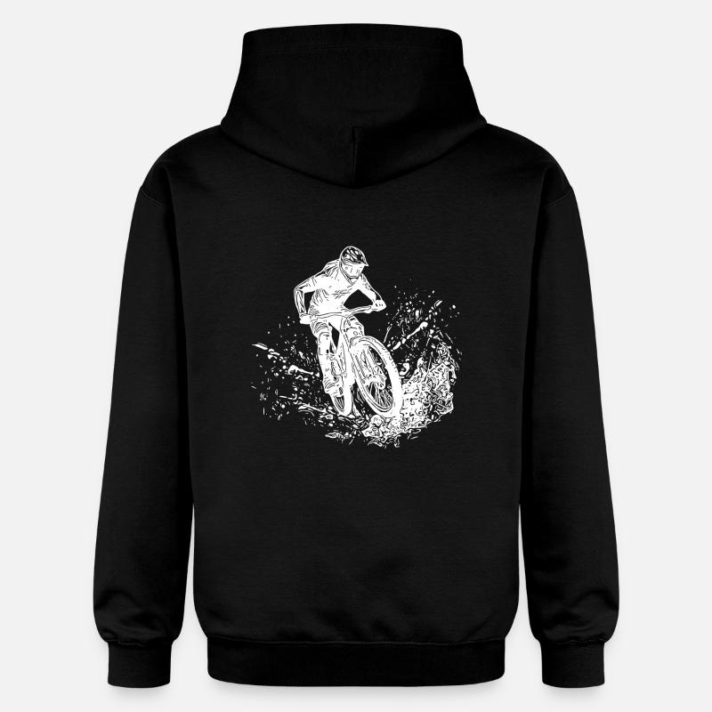 VTT Mud Splash Downhill - Sweat à capuche Softstyle® Gildan Unisexe - noir