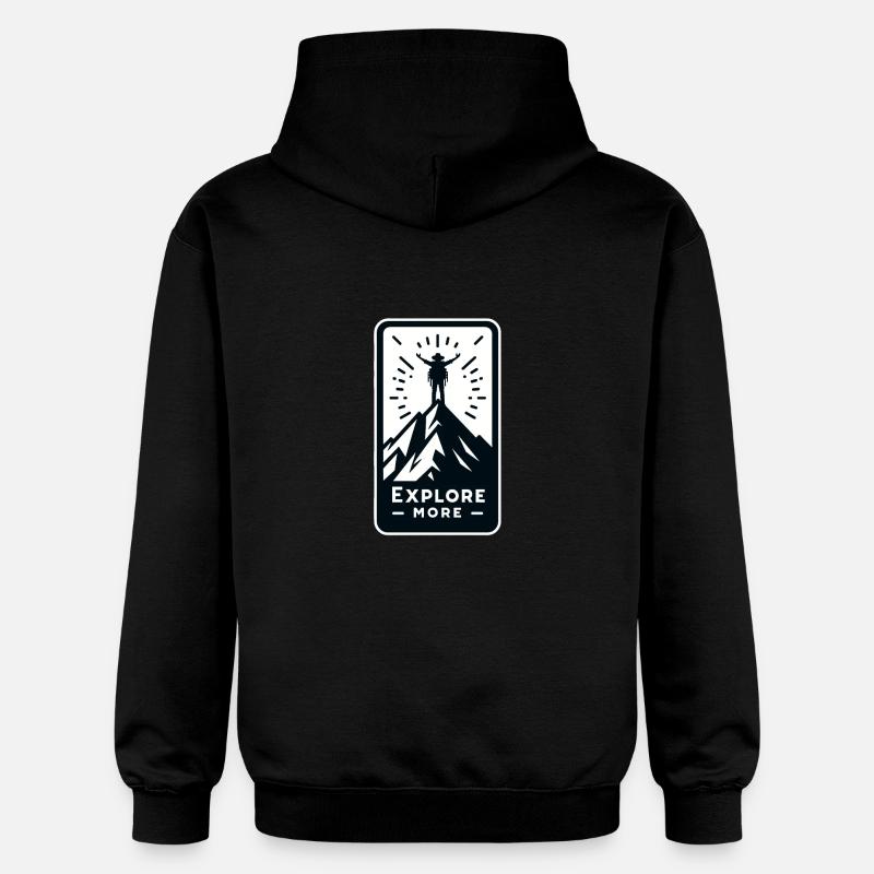 Explore more - Wanderer - Gildan Unisex Softstyle® Midweight Hoodie - Schwarz