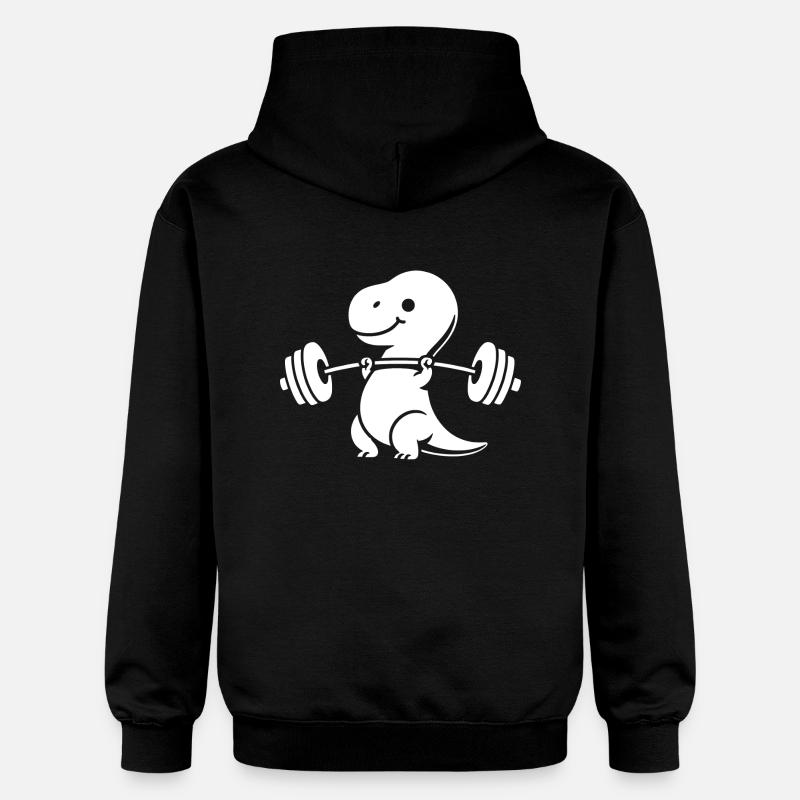 T-Rex avec entraînement avec haltères - Sweat à capuche Softstyle® Gildan Unisexe - noir