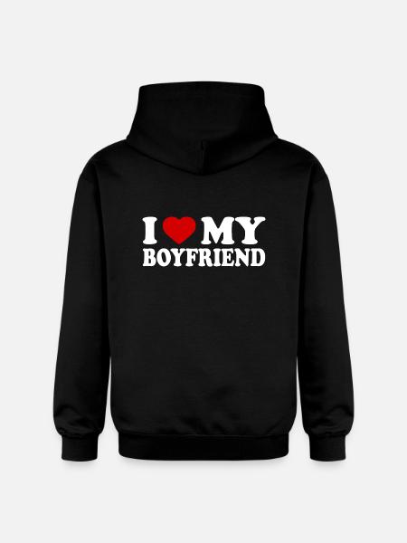I love my boyfriend - Gildan Softstyle® Midweight unisex-hoodie - sort