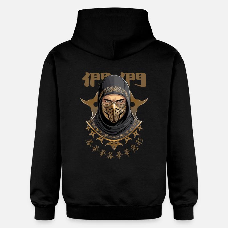 Guerrier samouraï ninja - Sweat à capuche Softstyle® Gildan Unisexe - noir