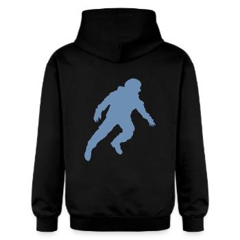 Schwebender Astronaut Silhouette Schwerelosigkeit - Gildan Unisex Softstyle® Midweight Hoodie - Schwarz - Hinten - Nik (191cm)