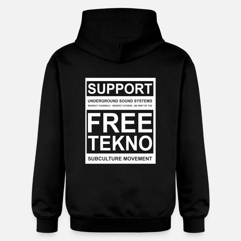 014 soutien tekno gratuit - Sweat à capuche Softstyle® Gildan Unisexe - noir