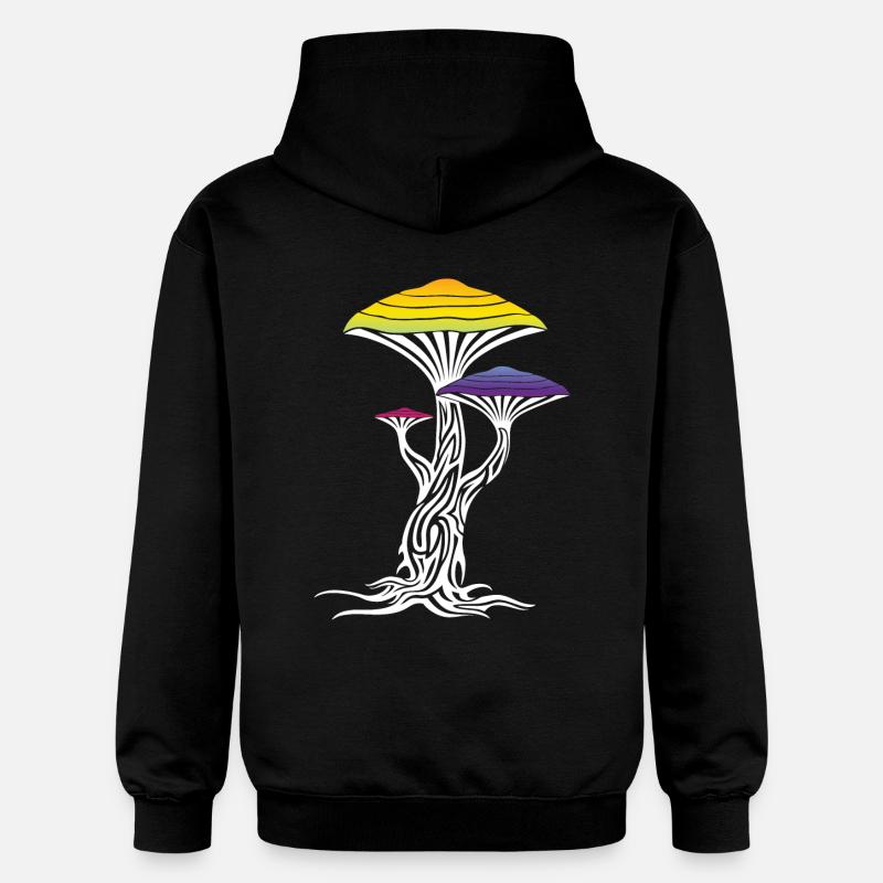 champignons magiques - Sweat à capuche Softstyle® Gildan Unisexe - noir