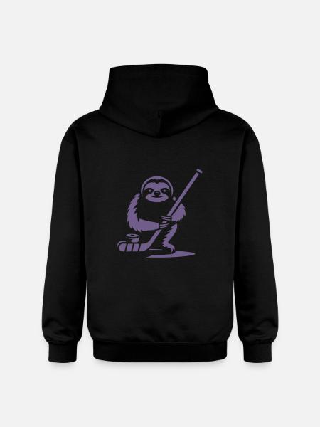 Sloth Ice Hockey Silhouette - Gildan Unisex Softstyle® Midweight Hoodie - black