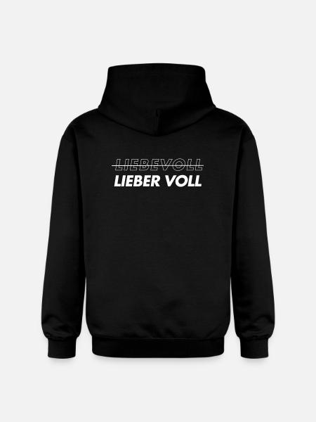 Liebevoll. Lieber voll - Gildan Unisex Softstyle® Midweight Hoodie - Schwarz