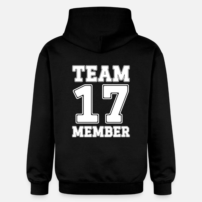 Membre de l'équipe 17 - Sweat à capuche Softstyle® Gildan Unisexe - noir