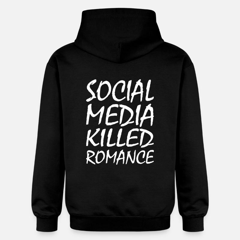 social media killed romance - Sweat à capuche Softstyle® Gildan Unisexe - noir