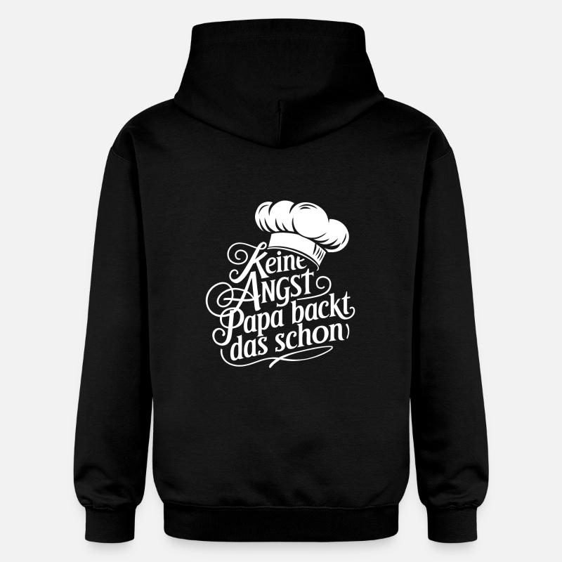 Papa backt das schon - Gildan Unisex Softstyle® Midweight Hoodie - Schwarz