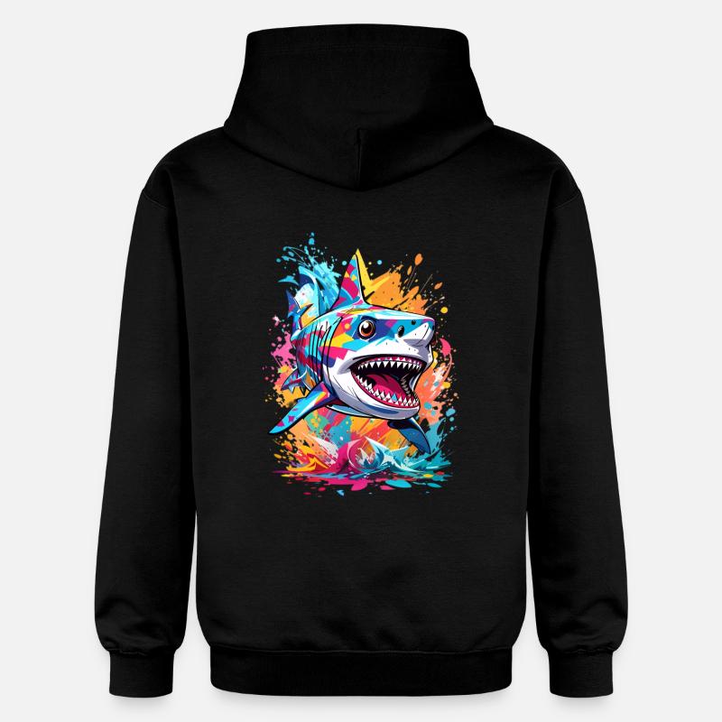 Requin - Sweat à capuche Softstyle® Gildan Unisexe - noir