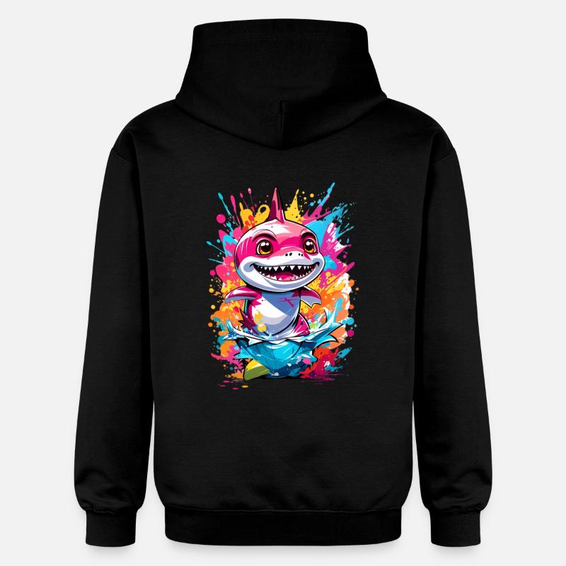 Requin - Sweat à capuche Softstyle® Gildan Unisexe - noir