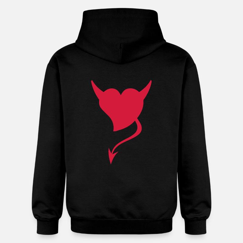 Devil Heart - Sweat à capuche Softstyle® Gildan Unisexe - noir