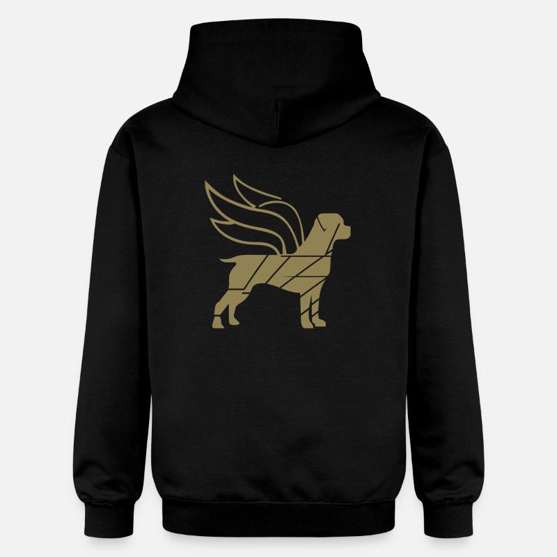 Rottweiler Ange avec Ailes Silhouette - Sweat à capuche Softstyle® Gildan Unisexe - noir