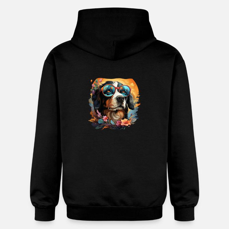 Chien - Sweat à capuche Softstyle® Gildan Unisexe - noir