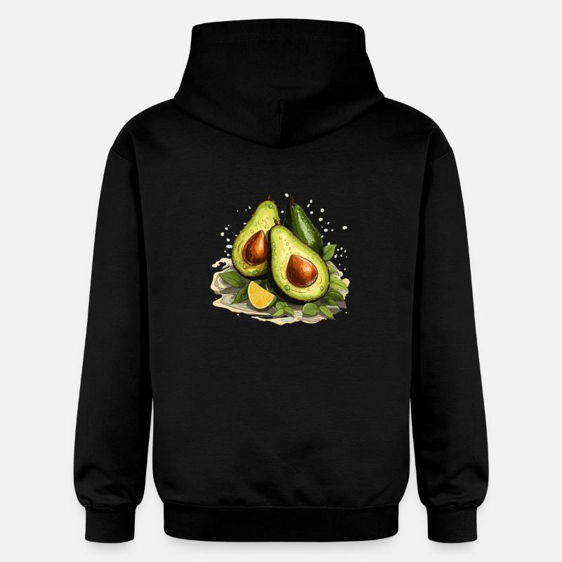 Avocat - Illustration - Sweat à capuche Softstyle® Gildan Unisexe - noir