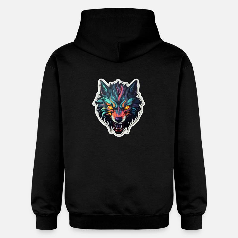 Loup - Illustration - Sweat à capuche Softstyle® Gildan Unisexe - noir
