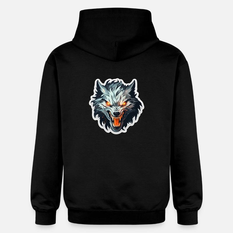 Loup - Illustration - Sweat à capuche Softstyle® Gildan Unisexe - noir