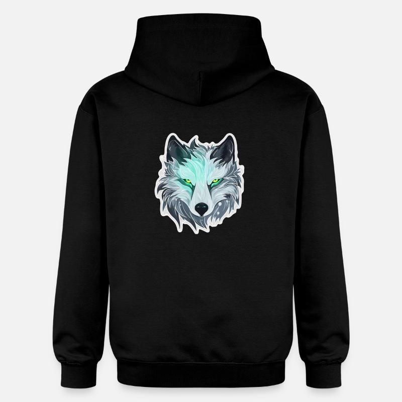 Loup - Illustration - Sweat à capuche Softstyle® Gildan Unisexe - noir
