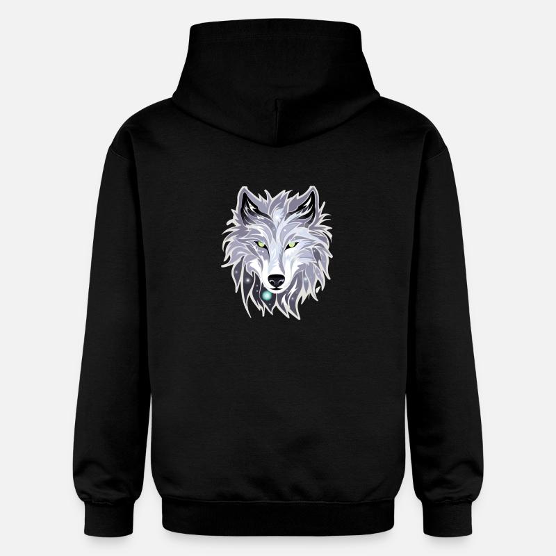 Loup - Illustration - Sweat à capuche Softstyle® Gildan Unisexe - noir