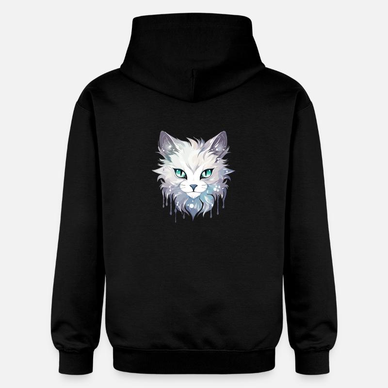 Chat - illustration - Sweat à capuche Softstyle® Gildan Unisexe - noir